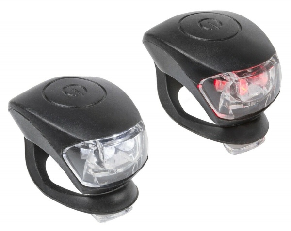 2 x M-WAVE LED silicone front rear light set