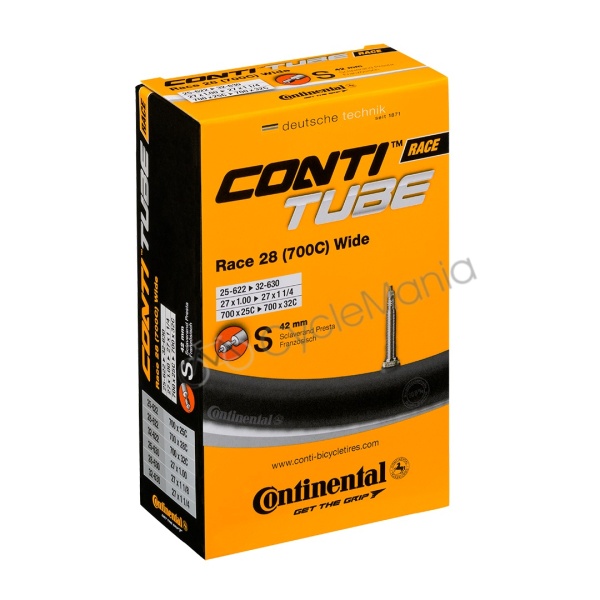 Continental 42mm Presta valve Inner Tube 700 x 25c-32c & 27 x 1.00-1.25